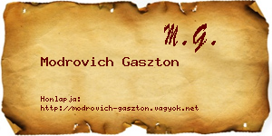 Modrovich Gaszton névjegykártya